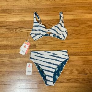 Maaji pique bikini with underwire top + high rise bottom